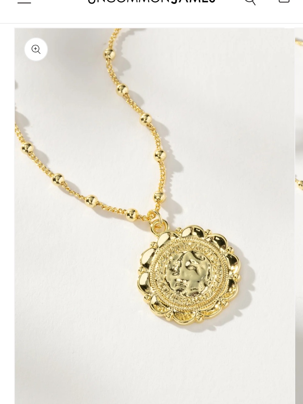 Gold Medallion Pendant Necklace - Women Jewelry